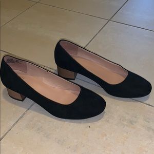 Black Block Heel Suede Shoe Time and Tru